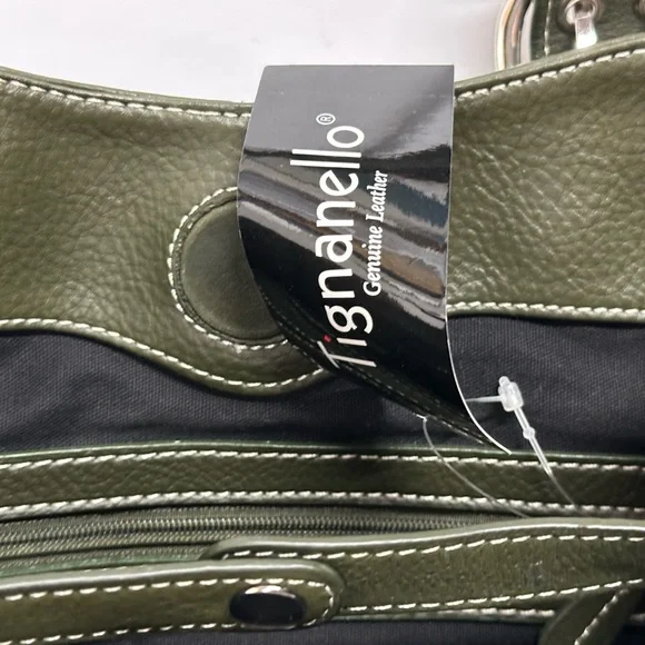 Tignanello Olive Leather Shoulder Bag - Picture 7 of 11